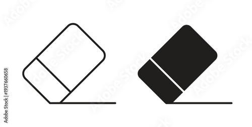 Eraser icon, Outline Symbol Illustration, Editable Stroke perfect for logos and more