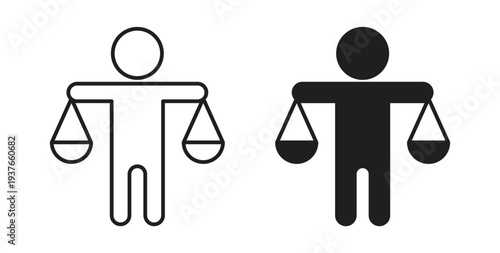 Ethics icon, Outline Symbol Illustration, Editable Stroke perfect for logos and more