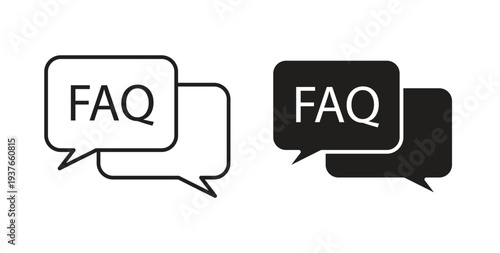 FAQs icon, Outline Symbol Illustration, Editable Stroke perfect for logos and more