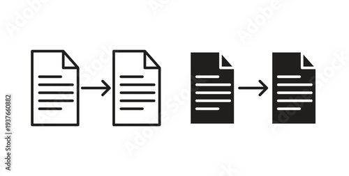 File transfer icon, Outline Symbol Illustration, Editable Stroke perfect for logos and more