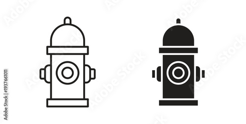Fire hydrant icon, Outline Symbol Illustration, Editable Stroke perfect for logos and more