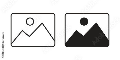 Image icon, Outline Symbol Illustration, Editable Stroke perfect for logos and more