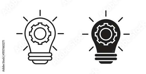 Innovation icon, Outline Symbol Illustration, Editable Stroke perfect for logos and more