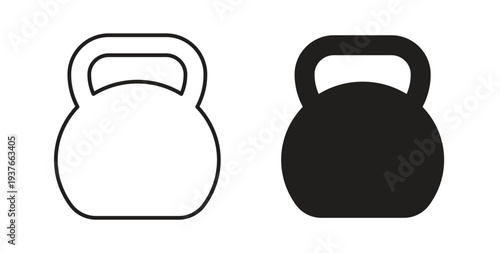 Kettlebell icon, Outline Symbol Illustration, Editable Stroke perfect for logos and more