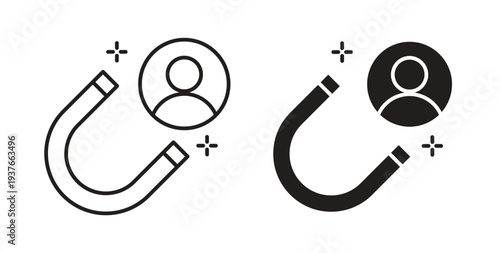Lead generation icon, Outline Symbol Illustration, Editable Stroke perfect for logos and more