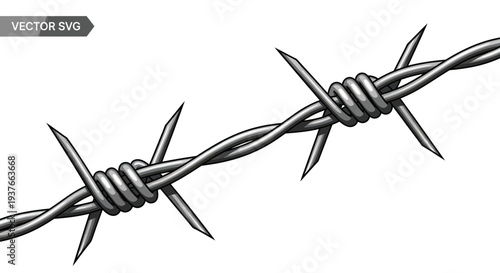 Barbed Wire Fence, Sharp Spikes, Security Barrier, Metal Wire