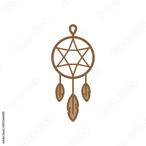 Minimal Hanging Dreamcatcher Vector Icon