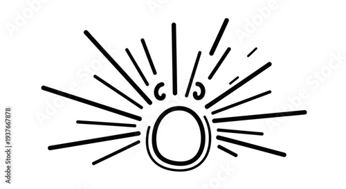 Simple black and white illustration of a sun or star symbol.