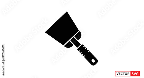 Black Scraper Tool Icon - Simple Vector Illustration