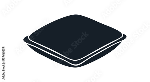 Isometric tray illustration simple black and white design for various applications