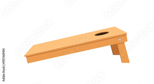 Wooden cornhole board illustration on white background perfect for game design