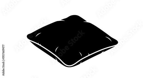 Black pillow silhouette on white background simple illustration and design element