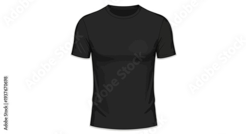 Black t shirt isolated on white background for fashion and apparel designs