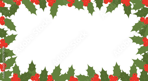Festive holly berry frame a seamless holiday themed background for decoration