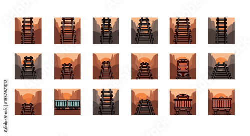 Collection of various mine shaft entrances and tunnels, showcasing different perspectives and designs within a mining context.