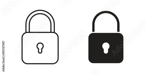 Lock icon, Outline Symbol Illustration, Editable Stroke perfect for logos and more