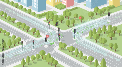 Smart City Intersection: AI Traffic Management, Connected Vehicles, and Urban Mobility