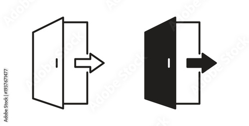 Logout icon, Outline Symbol Illustration, Editable Stroke perfect for logos and more