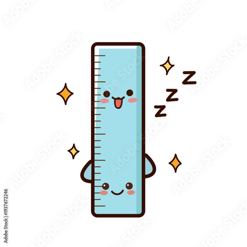 Measuring Ruler Mascot for Back to School and Kids Stationery