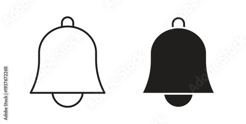 Notification icon, Outline Symbol Illustration, Editable Stroke perfect for logos and more