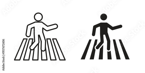 Pedestrian icon, Outline Symbol Illustration, Editable Stroke perfect for logos and more