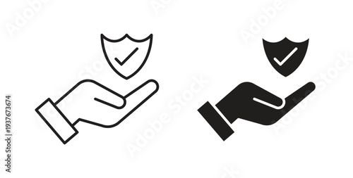 Policyholder icon, Outline Symbol Illustration, Editable Stroke perfect for logos and more