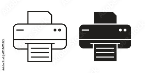 Printer icon, Outline Symbol Illustration, Editable Stroke perfect for logos and more