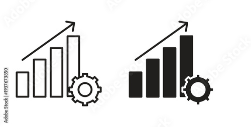Productivity icon, Outline Symbol Illustration, Editable Stroke perfect for logos and more
