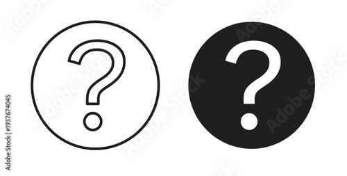Question mark icon, Outline Symbol Illustration, Editable Stroke perfect for logos and more