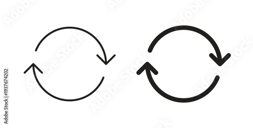 Refresh icon, Outline Symbol Illustration, Editable Stroke perfect for logos and more