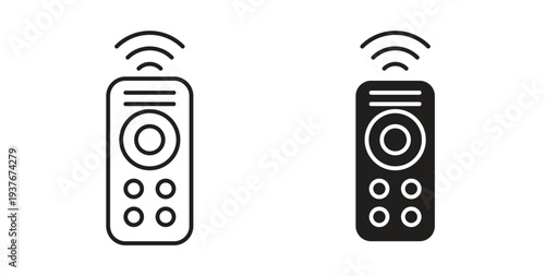 Remote control icon, Outline Symbol Illustration, Editable Stroke perfect for logos and more