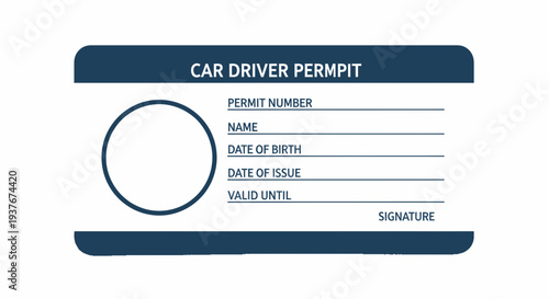 Car Driver Permit Identification Card Template