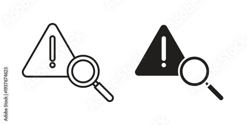 Risk analysis icon, Outline Symbol Illustration, Editable Stroke perfect for logos and more