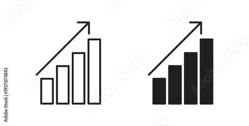 Sales growth icon, Outline Symbol Illustration, Editable Stroke perfect for logos and more