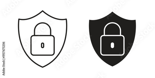 Security lock icon, Outline Symbol Illustration, Editable Stroke perfect for logos and more