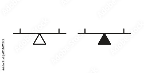Seesaw icon, Outline Symbol Illustration, Editable Stroke perfect for logos and more