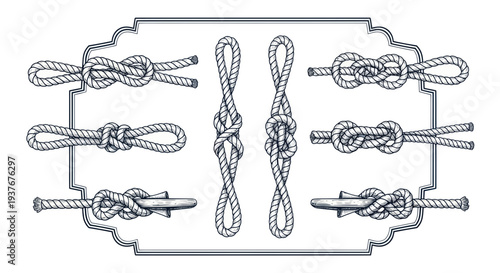 Collection of Nautical Knots and Rope Tying Techniques