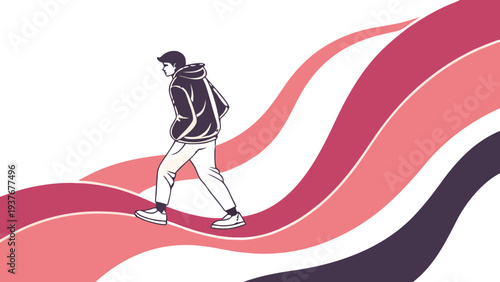 Modern Abstract Gradient Fluid Wave Shapes Vertical Poster Vector Design with Transparent Background