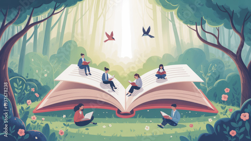 Earth day illustration with globe recycling symbols and eco friendly icons on beige background