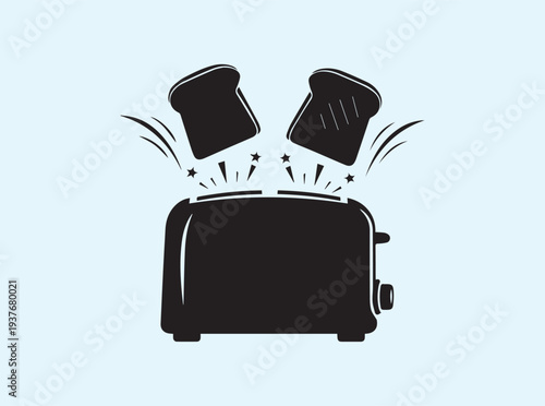 Dynamic toaster pop up action in a minimalist black vector style