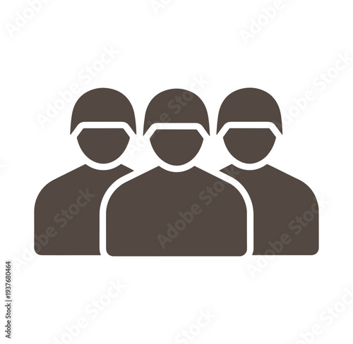Three people icon with helmets and goggles standing together side by side