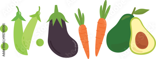 Cute vegetable and fruit frame for healthy food promotion vector