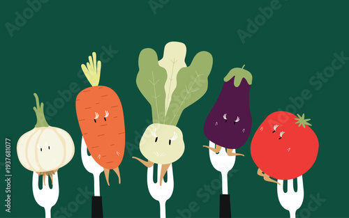 Flat style autumn harvest banner with fresh garden vegetables vector