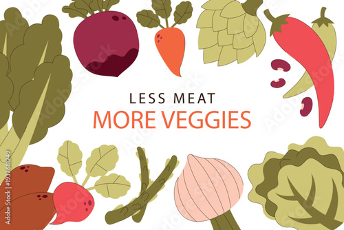 Nutritious organic produce collection for world vegetarian day banner vector