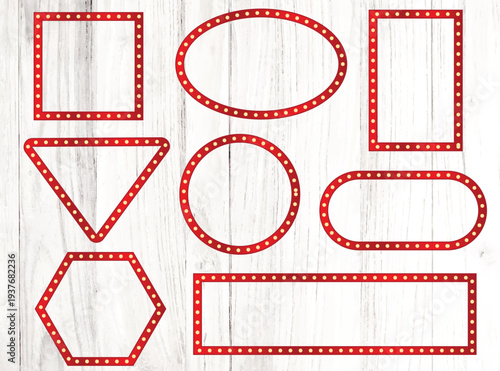 Light Box Frame Clipart, Light Bulb Frame, Marquee Light Digital Frame, Casino Light Frame., Instant download