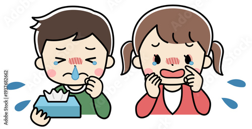 充血した目と鼻の酷い症状