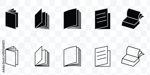 Set of books icon vector. book icon in different style vector illustration. 