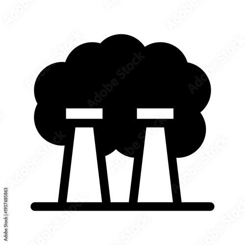 Factory Pollution Icon Vector Symbol Design Illustration