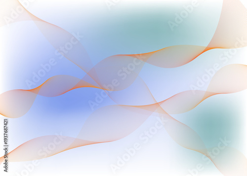 Abstract Orange Wave Lines on Soft Gradient Background, Modern Flowing Curve Pattern