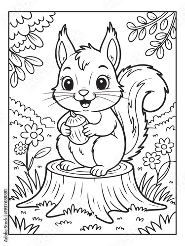 Obraz na plátně Cute animals with a forest background for kids, teens, and adults